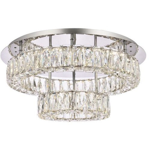 Monroe 2 Light 22 inch Chrome Flush Mount Ceiling Light