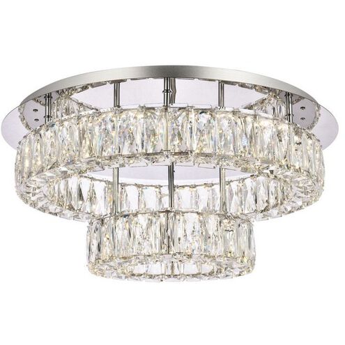 Monroe 2 Light 22 inch Chrome Flush Mount Ceiling Light 