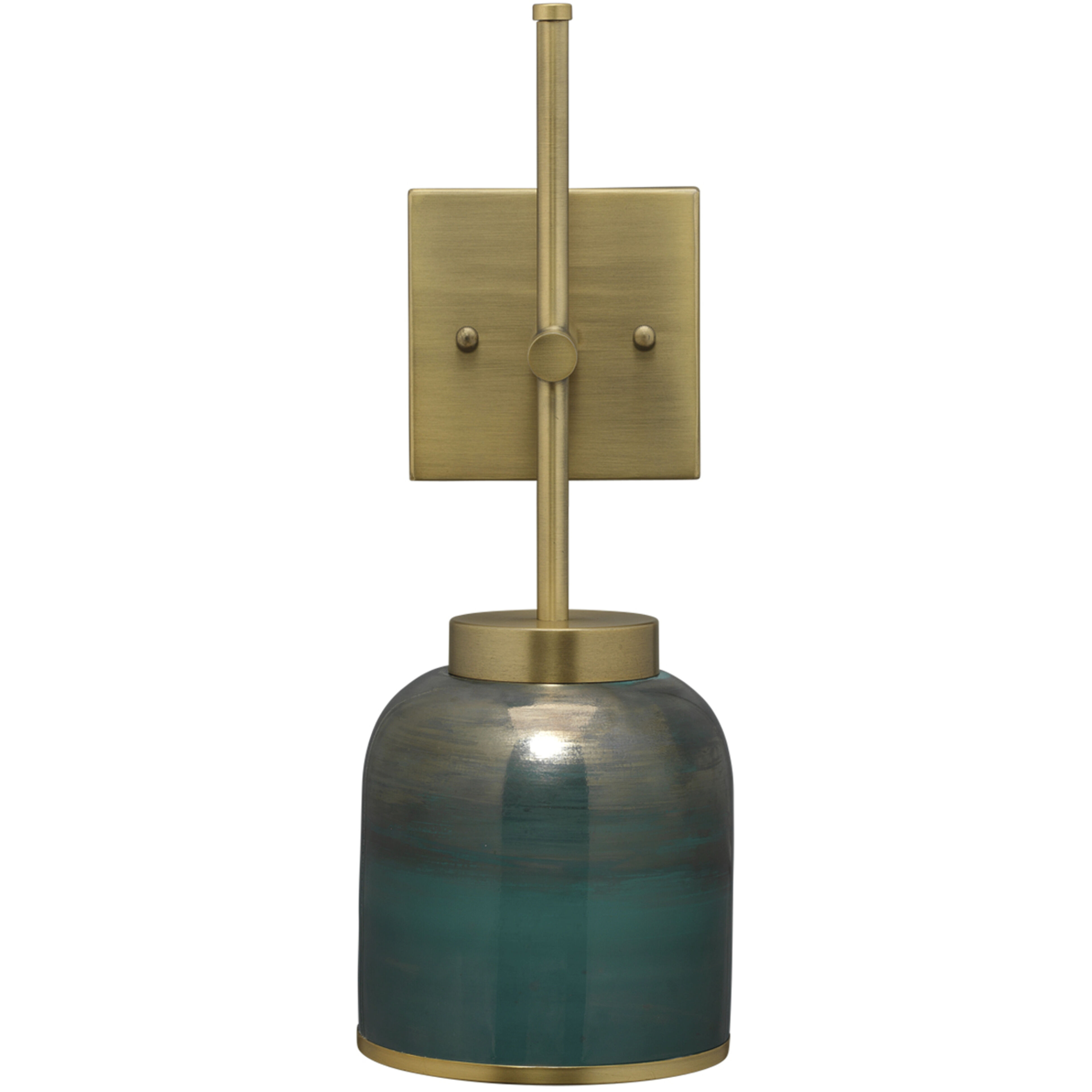 Vapor 1 Light 6 inch Antique Brass & Aqua Metallic Glass Wall Sconce Wall Light