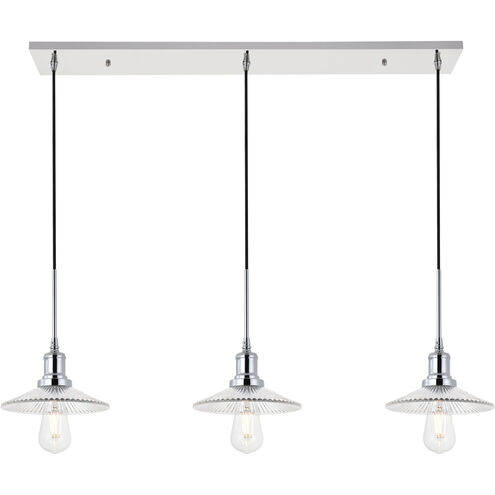 Waltz 3 Light 41 inch Chrome Pendant Ceiling Light