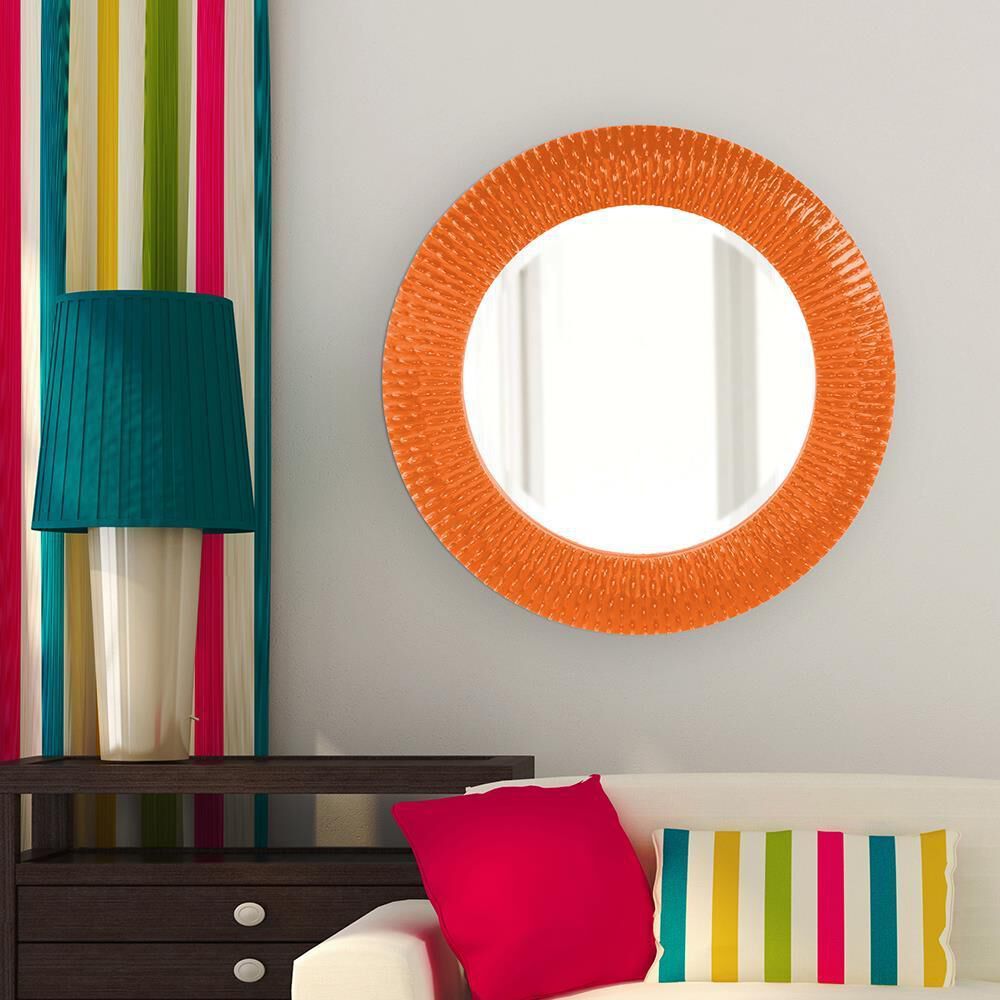 Bergman 32 X 32 inch Glossy Orange Wall Mirror