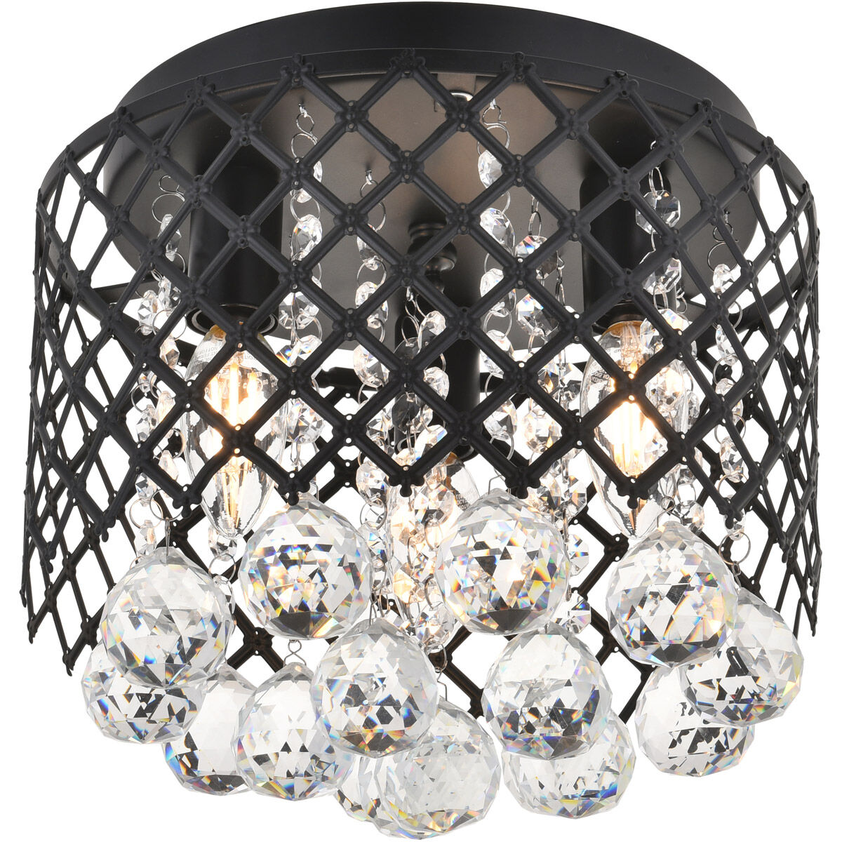 Tully 3 Light 10 inch Matte Black Flush Mount Ceiling Light