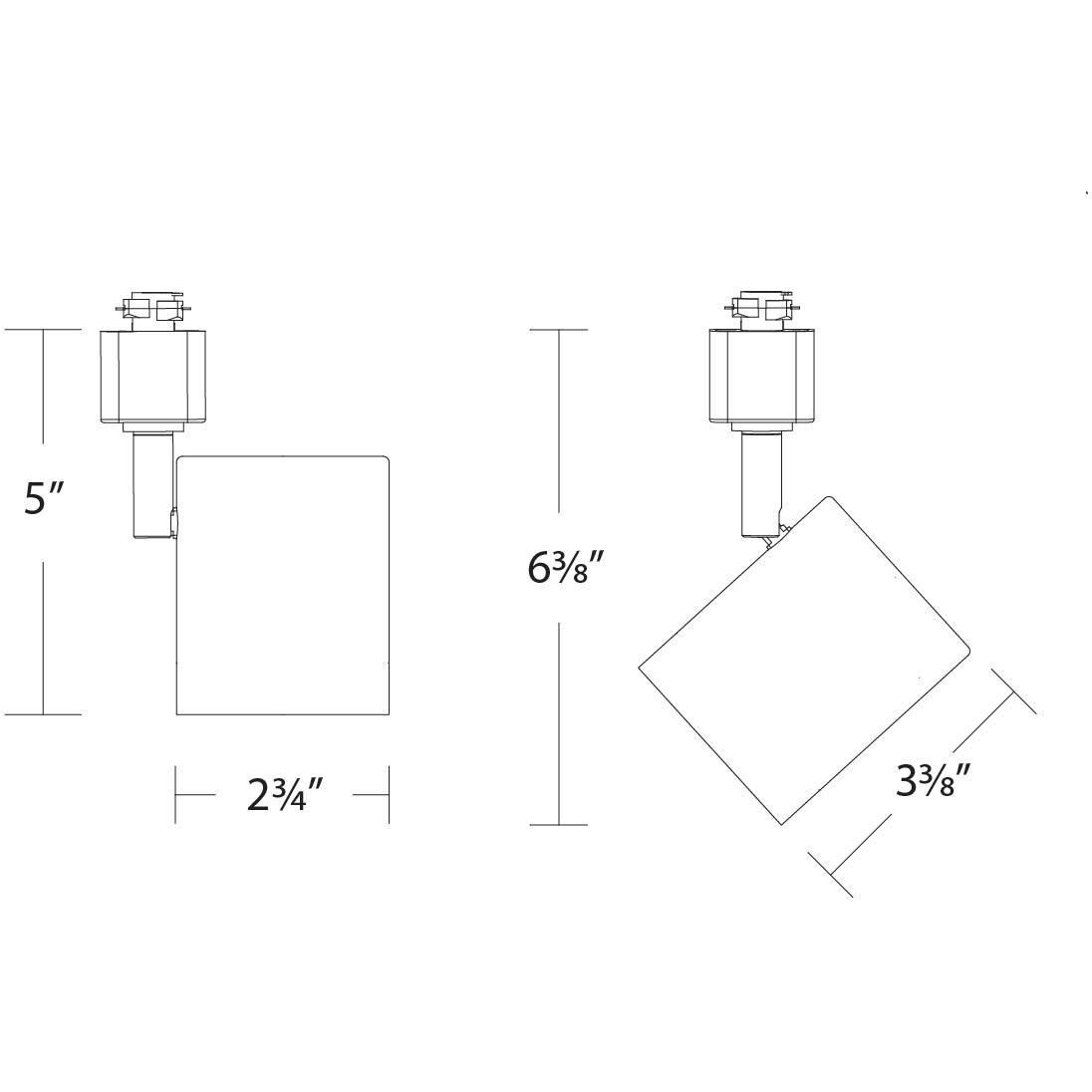 Charge 1 Light 120 Black L Track Fixture Ceiling Light, WAC Limited