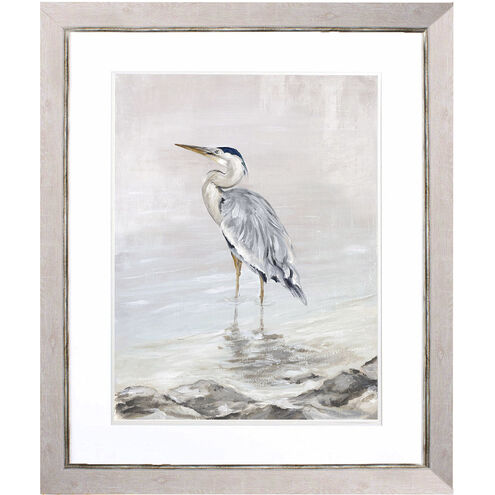 Heron Beauty Blue and Gray and Neutral Framed Art