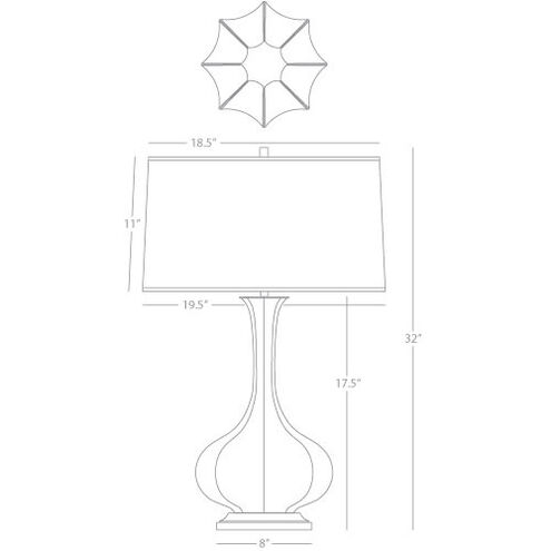 Pike 31.88 inch 150.00 watt Brown Tea Table Lamp Portable Light in Aged Brass