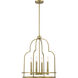Diplomat 4 Light 20 inch Warm Brass Pendant Ceiling Light