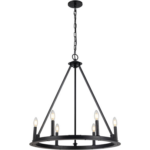 Colby 6 Light 26 inch Matte Black Chandelier Ceiling Light