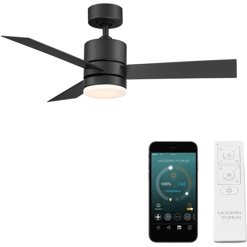Axis 44 inch Matte Black Downrod Ceiling Fan in 3000K
