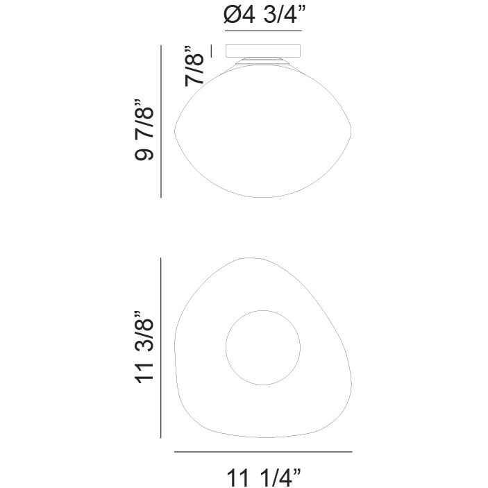 Melotte Wall Sconce Wall Light in Black and Opal Glass