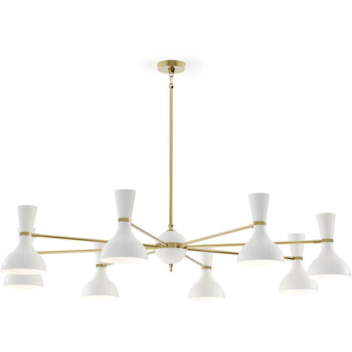 Clare 8 Light 57 inch Modern Brass Chandelier Ceiling Light in Lily
