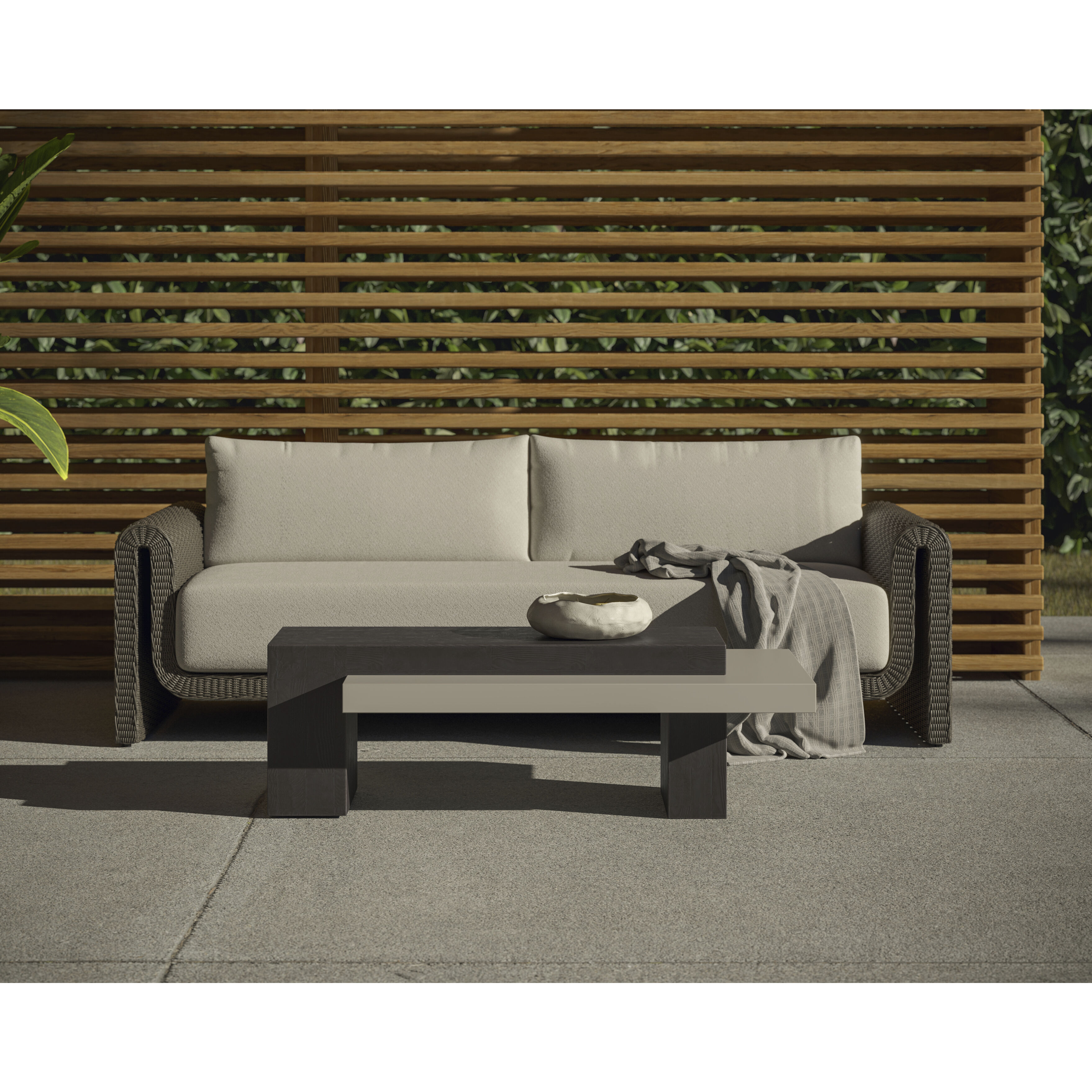 Tibi Grey / Louis Cream Outdoor Sofa