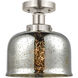 Bell 1 Light 6.5 inch Brushed Satin Nickel Semi-Flush Mount Ceiling Light