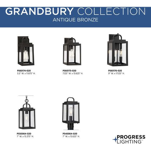 Grandbury 1 Light 7 inch Antique Bronze Outdoor Hanging Lantern