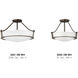 Hathaway 3 Light 16 inch Olde Bronze Indoor Semi-Flush Mount Ceiling Light in Etched White