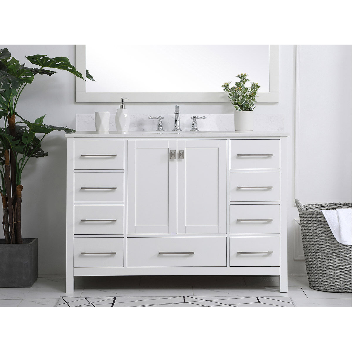 Irene 48 X 22 X 34 inch White Vanity Sink Set