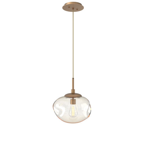 Nova Incandescent 1 Light 10 inch Novel Brass Pendant Ceiling Light in Amber