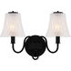 McKinney 2 Light 15.5 inch Matte Black Bath Light Wall Light, Medium