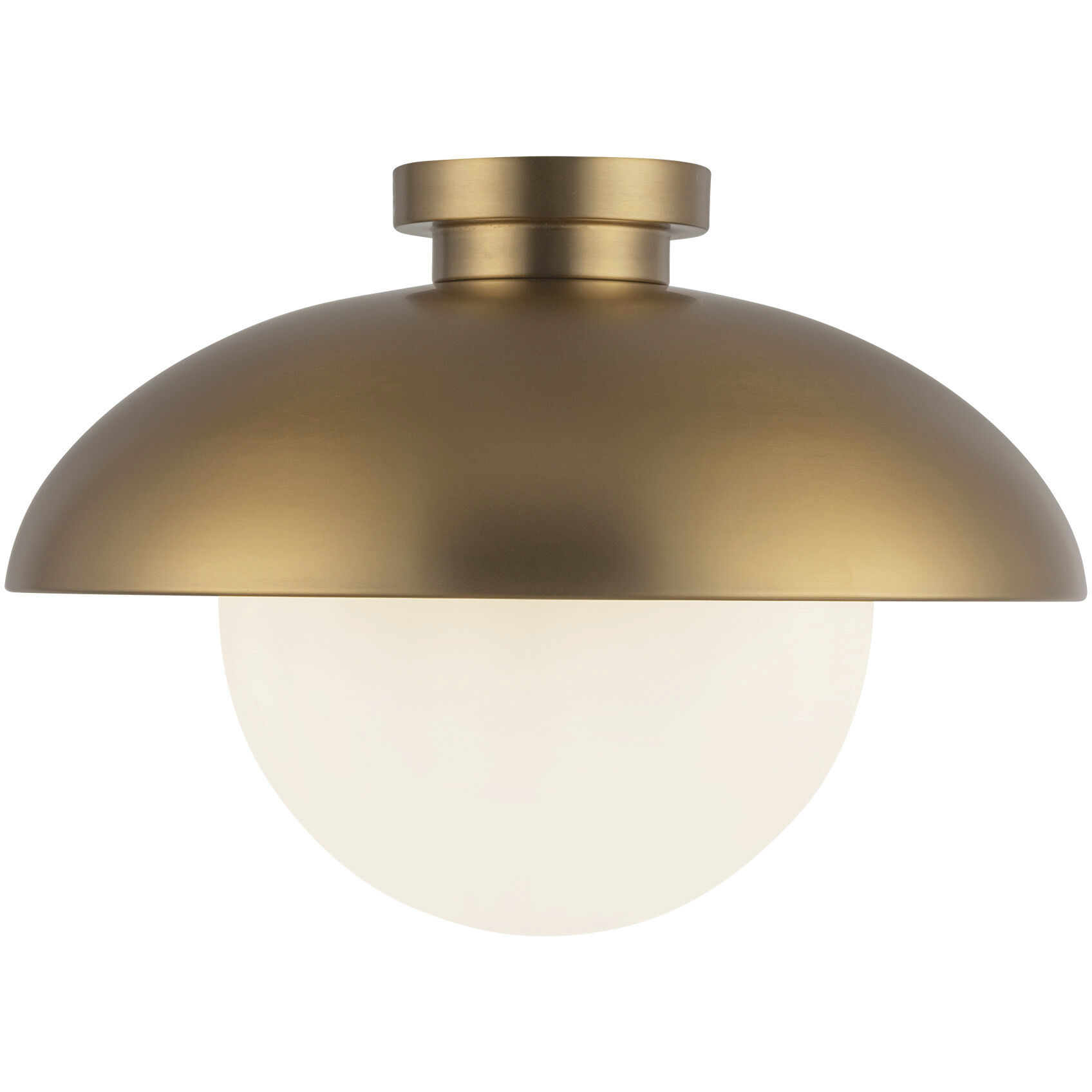 Alora Mood Rubio 1 Light 16 inch Aged Gold/Opal Matte Glass Flush Mount Ceiling Light