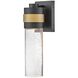 Albie 1 Light 18 inch Black with Antique Brass Outdoor Wall Mount