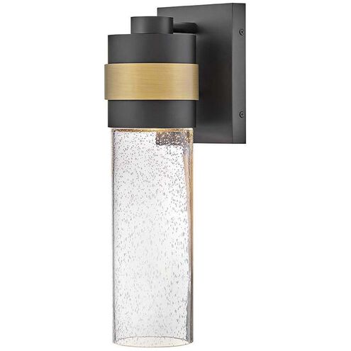 Albie 1 Light 18 inch Black with Antique Brass Outdoor Wall Mount