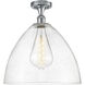 Edison Bristol Glass 1 Light 16 inch Polished Chrome Semi-Flush Mount Ceiling Light in Seedy Glass