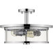 Savannah 3 Light 15.75 inch Chrome Semi Flush Mount Ceiling Light