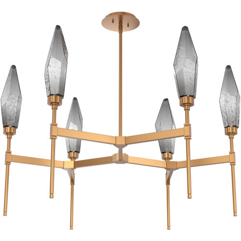 Rock Crystal LED Novel Brass Chandelier Ceiling Light, Round Belvedere