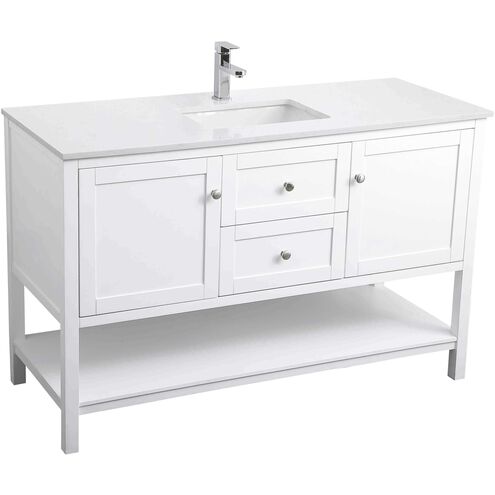 Heath 54 X 21.5 X 35 inch White Vanity Sink Set