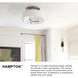 Hampton 3 Light 20 inch Brushed Bronze Indoor Semi-Flush Mount Ceiling Light in Non-LED