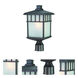 Barton 1 Light 17 inch Olde World Iron Exterior Post Lantern in White Linen