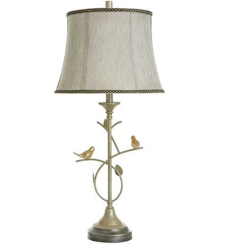 Ascoli 32.5 inch 150 watt Vintage Silver and Grey Table Lamp Portable Light