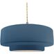 Radiance Collection - Tier Pendant Ceiling Light in Brushed Nickel, Replaceable Bulb, Beige Twist Cord, Midnight Sky, 16.25W x 6H, Form+Finish+Function