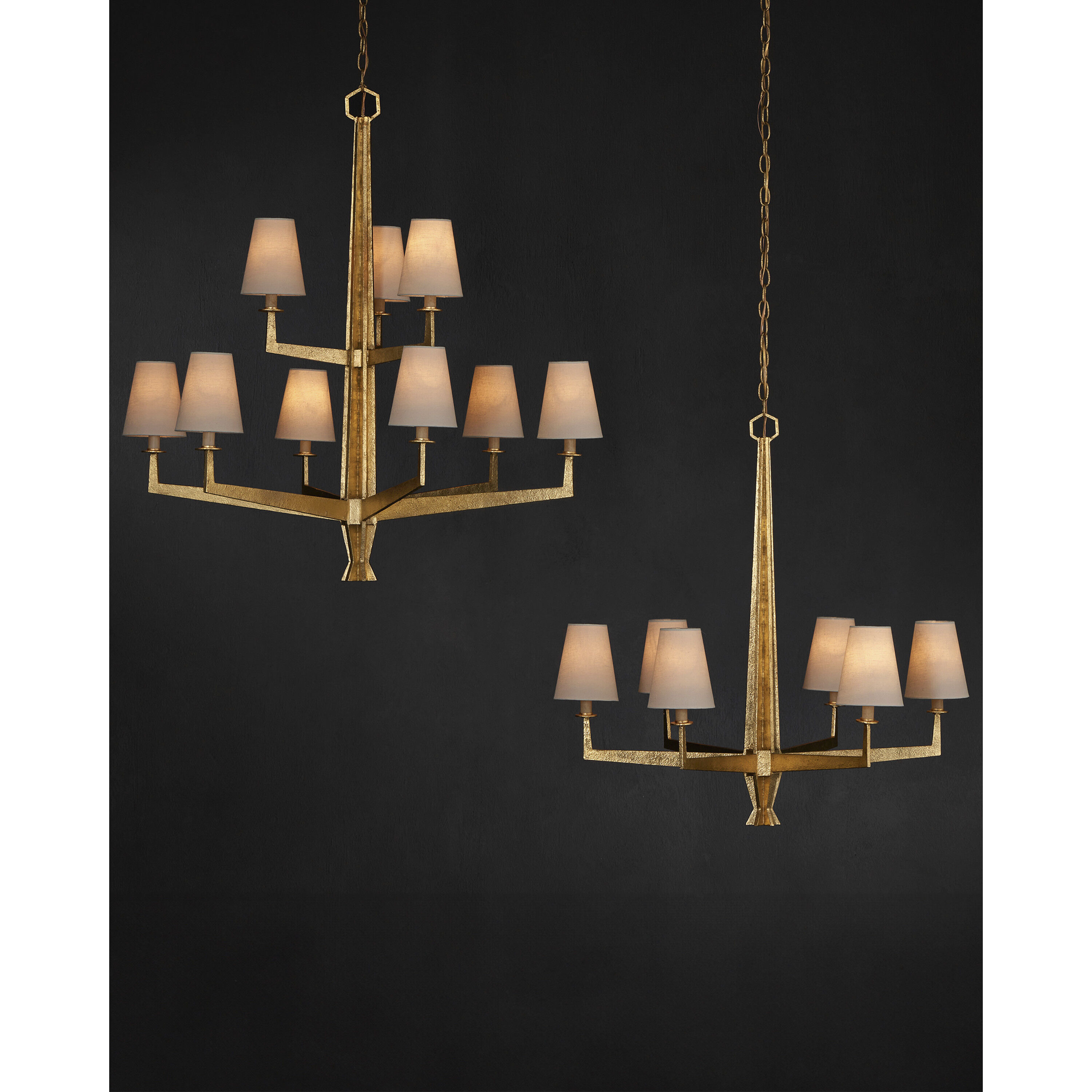 Goldfinch 9 Light 36 inch Washed Lucerne Gold Chandelier Ceiling Light, Large
