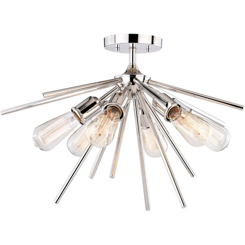 Estelle 6 Light 24 inch Polished Nickel Semi-Flush Mount Ceiling Light