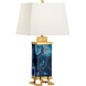 Frederick Cooper 32 inch 100.00 watt Blue/Antique Gold Leaf Table Lamp Portable Light