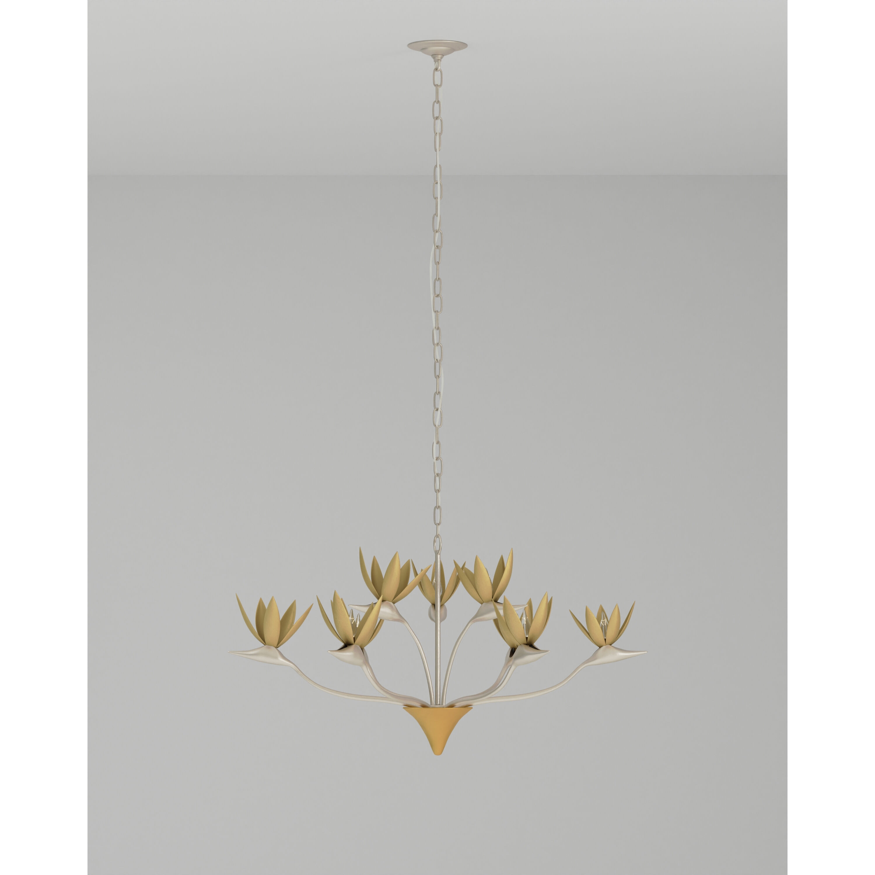 Paradiso 9 Light 39.5 inch Contemporary Silver Leaf and Gold Leaf Chandelier Ceiling Light