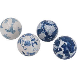 Floral Blue and White Orbs