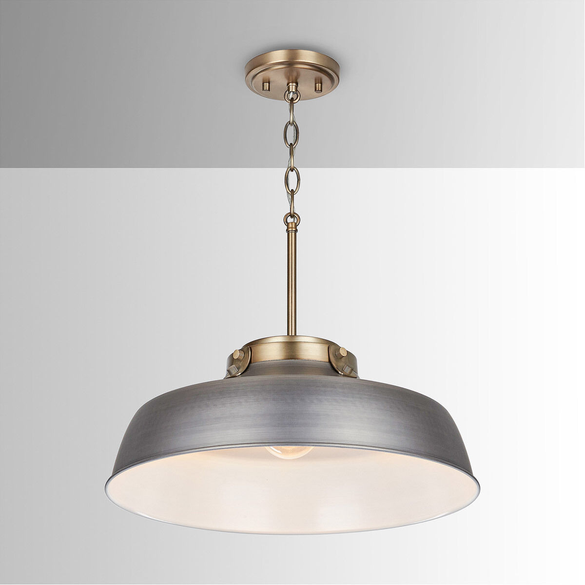Oakwood 1 Light 18 inch Antique Nickel Pendant Ceiling Light