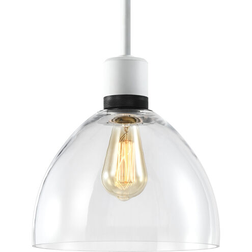 Zigrina 1 Light 10.25 inch Matte White with Satin Brushed Black Pendant Ceiling Light