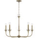 Presley 5 Light 31 inch Aged Brass Chandelier Ceiling Light