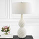 Twisted Swirl 32 inch 150.00 watt Textured Chalk White Glaze and Polished Nickel Table Lamp Portable Light