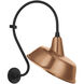 Thomas O'Brien Academy Barn Light LED 24.25 inch Matte Black Larrabee Barn Light in 16" Soft Copper Tilted Bowers Shade