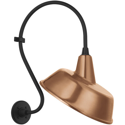 Thomas O'Brien Academy Barn Light LED 24.25 inch Matte Black Larrabee Barn Light in 16" Soft Copper Tilted Bowers Shade