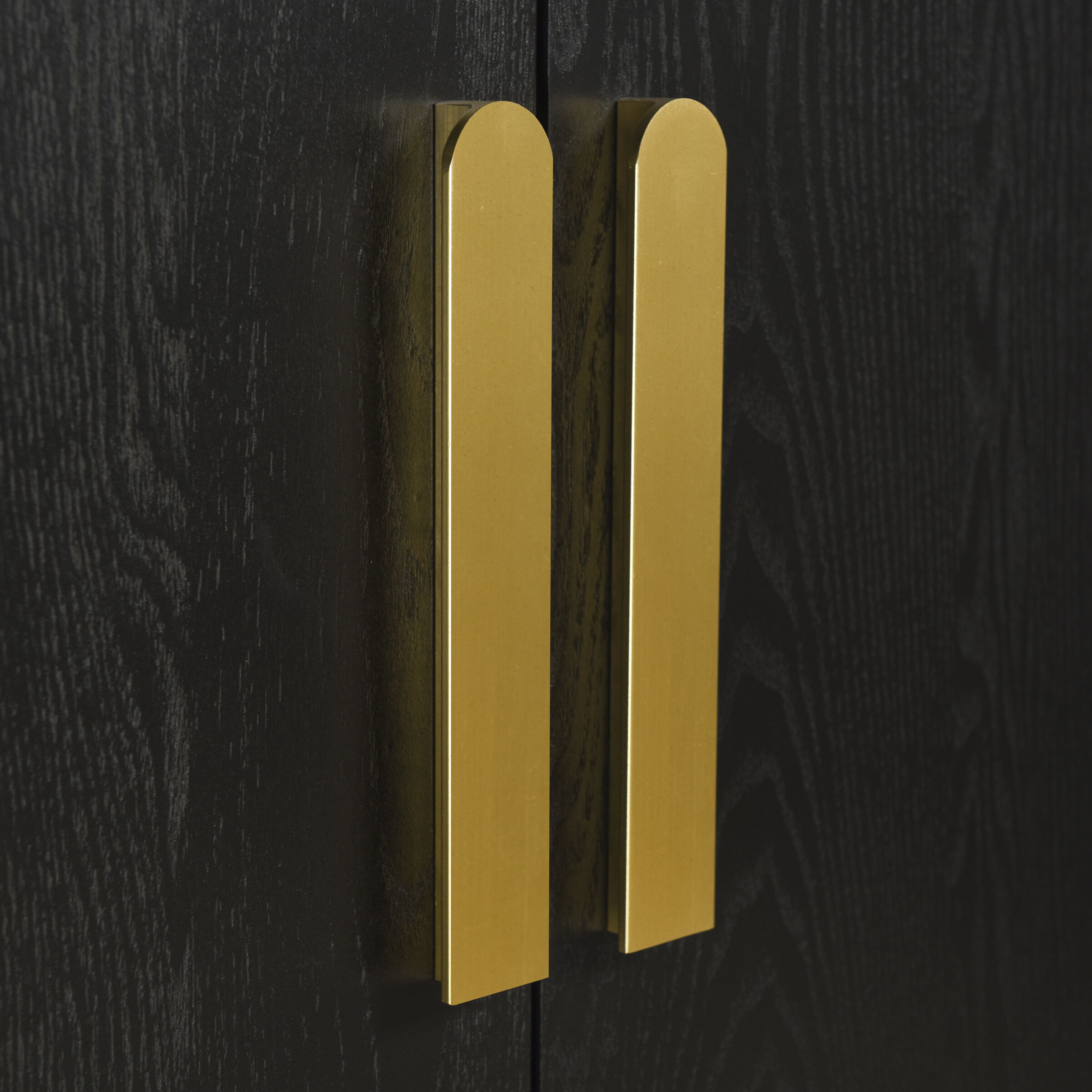 Cameron Black and Brass Gold Coating Cabinet