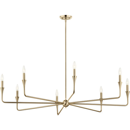 Alvaro 8 Light Champagne Bronze Chandelier Ceiling Light, 1 Tier Large