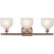 Ballston Dayton 3 Light 26 inch Antique Copper Bath Vanity Light Wall Light in White Glass, Ballston