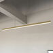 Vega Linear Pendant Ceiling Light in Brushed Gold