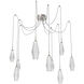 Aalto LED 14.8 inch Metallic Beige Silver Swag Multi-Pendant Ceiling Light in 3000K LED, Optic Rib Clear