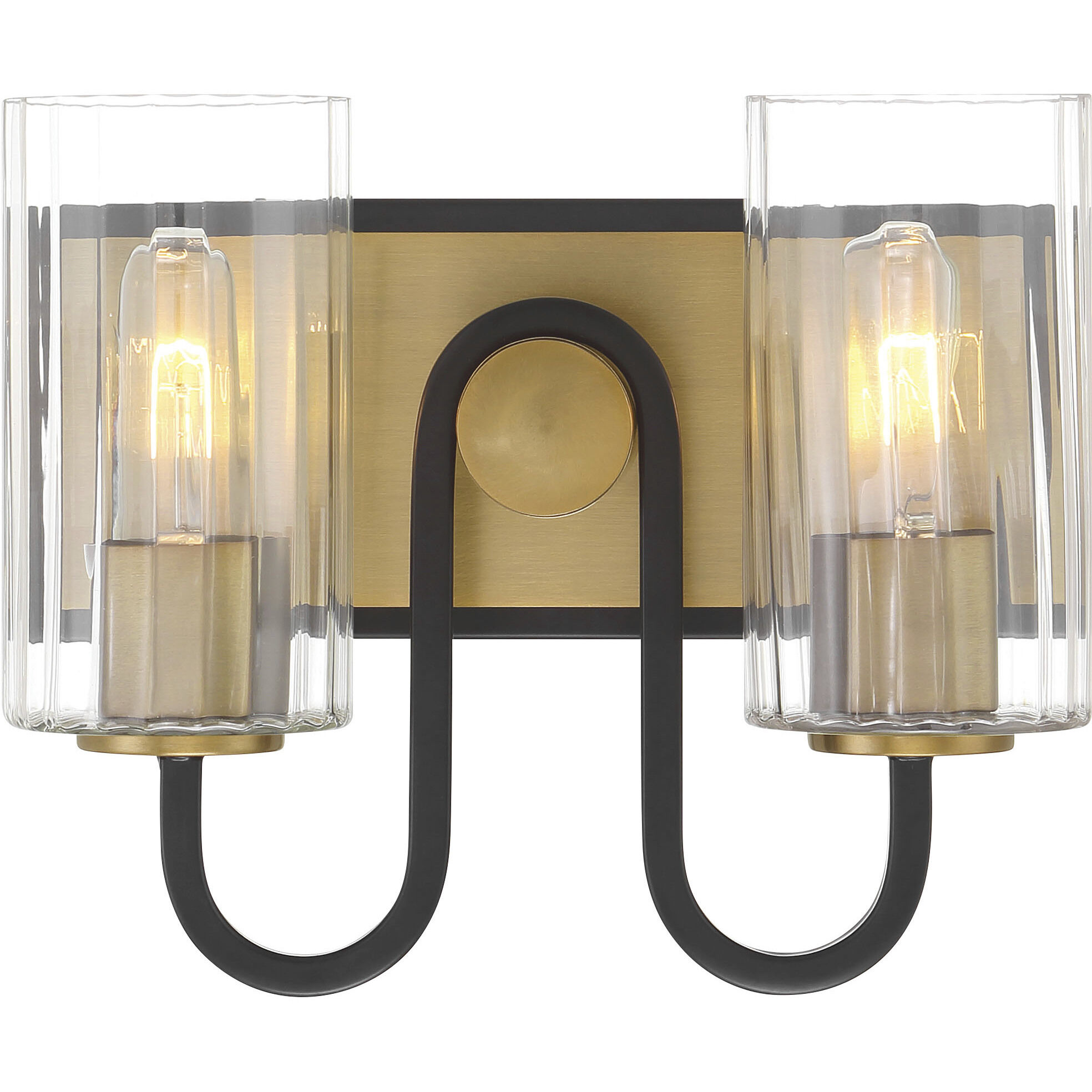 Orla 2 Light 12 inch Legacy Brass and Dark Matte Black Vanity Light Wall Light