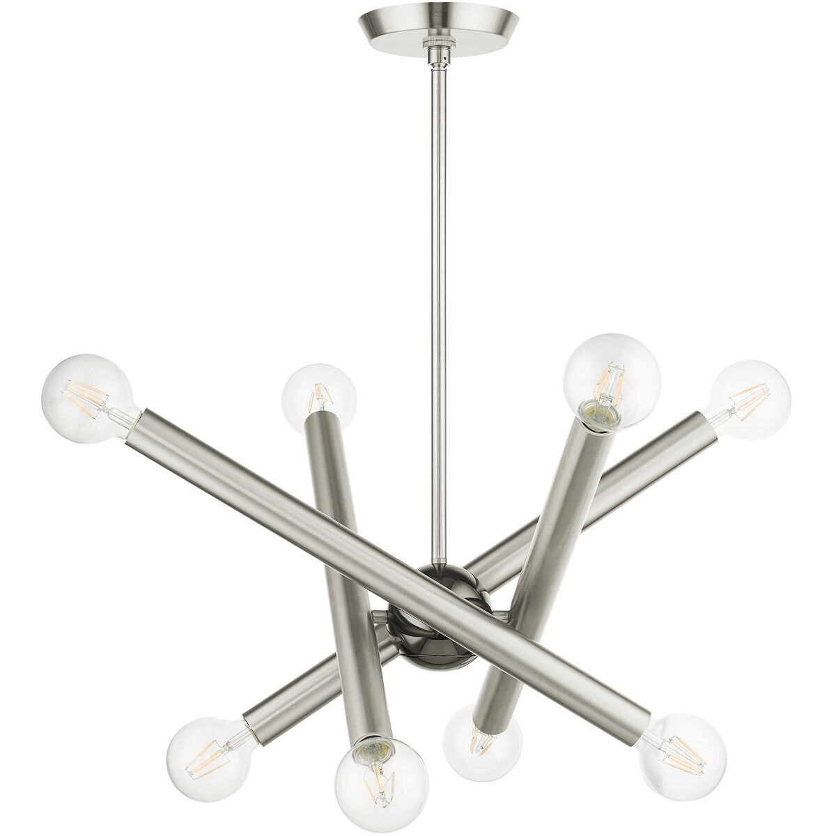 Stafford 8 Light 24 inch Brushed Nickel Chandelier Ceiling Light